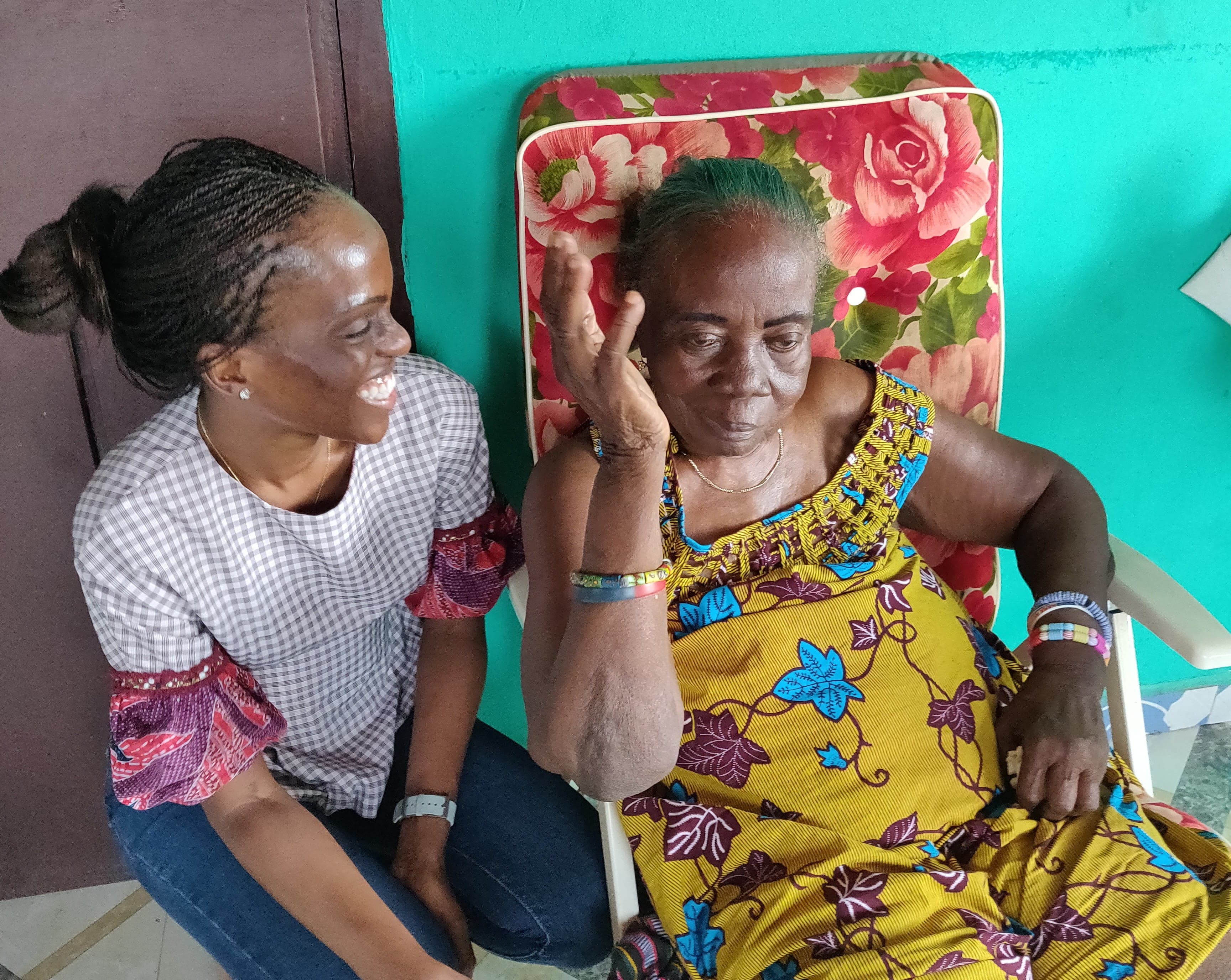 Sarah Mills Amo with her grandmother